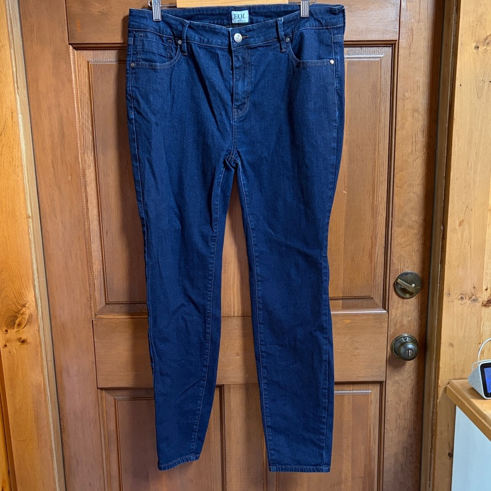 EQL by Kerrits Women's Dark Blue Skinny Jeans Size 18